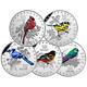 2015 Colorful Songbirds Birds of Canada 5 Coin $10 Silver Proof Set Musical Box