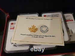2015 NGC PF 70 Reverse Proof CANADA (5 Coin Set) Silver MAPLE LEAF $5 Incuse