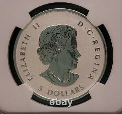 2015 Reverse Proof $5 Canada Silver Maple Leaf Incuse Enameled NGC PF70 Canadian