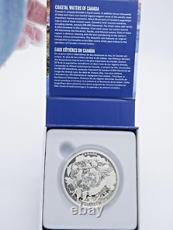 2015 Royal Canadian Mint 2oz Silver $200CAD Queen Elizabeth II & Coastal Water