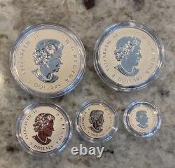 2015 Royal Canadian Mint Canada Maple Leaf Fine Silver Fractional Proof Set