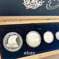 2015 Royal Canadian Mint Fine Silver Fractional Set Bald Eagle 4-Coin Set
