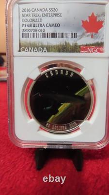 2016 1oz. 999 SILVER CANADA S$20 STAR TREK ENTERPRISE NGC PF 68