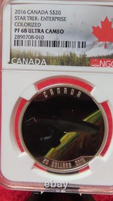 2016 1oz. 999 SILVER CANADA S$20 STAR TREK ENTERPRISE NGC PF 68