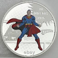 2016 $20 DC Comics Originals Man of Steel Superman 1 oz Pure Silver Color Proof