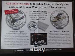 2016 3 X Silver Proof Colour Canada $20 Coin Box Set + Coa Ww1 Aircraft 1/100