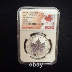 2016 $5 CANADA REVERSE PROOF 1oz SILVER MAPLE LEAF NGC PF70 PANDA PRIVY