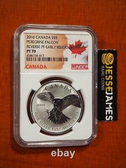 2016 $5 Canada Reverse Proof Silver Peregrine Falcon Ngc Pf70 Ultra Cameo Er