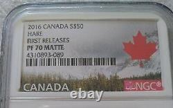 2016 $50 Canada Silver Ngc Pf70 Proof Matte Hare Rabbit First Releases Label