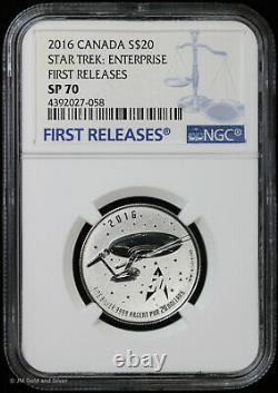2016 Canada 1/4 oz Silver $20 Star Trek Enterprise NGC SP 70 First Releases
