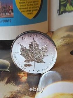 2016 Canada 1 oz Silver Reverse Proof V Tank Privy Rainbow Toned WWI Coin