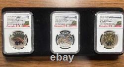 2016 Canada $10 Silver Day of The Dinosaurs 3 Coin Set. All NGC PF70 UCAM