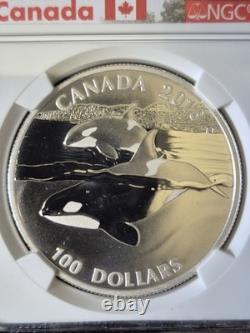 2016 Canada $100 Orca Early Realease Certified NGC PF69 MATTE. 9999 Silver