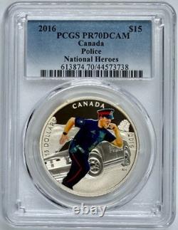 2016 Canada $15 National Heroes Police Colorized PCGS PR70 DCAM Proof PR70DCAM
