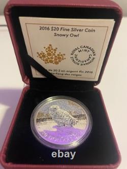 2016 Canada $20 Fine Silver Coin Snowy Owl RB