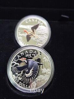 2016 Canada $20 Migratory Birds 1oz Silver 4 Coin Set With Wooden Case-No COAs