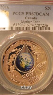 2016 Canada $20 Mother Earth 3D Dome Effect Colorized NGC PF667