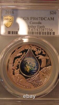 2016 Canada $20 Mother Earth 3D Dome Effect Colorized NGC PF667