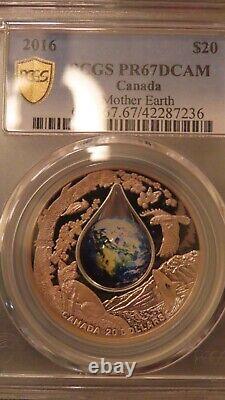 2016 Canada $20 Mother Earth 3D Dome Effect Colorized NGC PF667