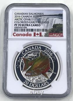 2016 Canada $20 NGC PF 70 Ultra Cameo Arctic Char Canadian Salmonids