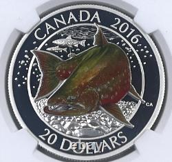 2016 Canada $20 NGC PF 70 Ultra Cameo Arctic Char Canadian Salmonids