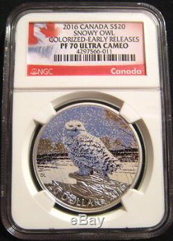 2016 Canada $20 SNOWY OWL NGC PF70 UC ER Early Releases 1 oz Silver