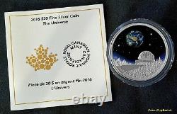 2016 Canada $20 The Universe 1 oz silver with luminescent borosilicate glass