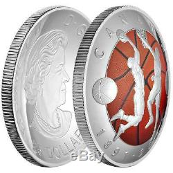 2016 Canada $25 1 oz Colorized Proof Silver Domed 125th Basketball