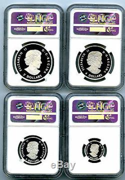 2016 Canada 4 Coin Silver Proof The Wolf Set Ngc Pf70 Ucam First Releases Rare