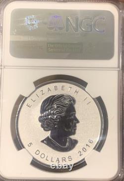 2016 Canada $5 Silver Reverse Proof Maple Leaf. 9999 NGC PF70 FDI Tank Privy Mr