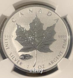 2016 Canada $5 Silver Reverse Proof Maple Leaf. 9999 NGC PF70 FDI Tank Privy Mr