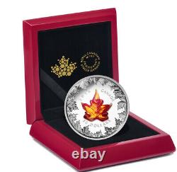 2016 Canada $50 Autumn Radiance Murano glass 5 oz. Proof finish 99.99% silver