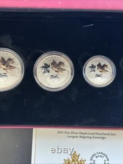 2016 Canada A Historic Reign Pure Silver Maple Leaf Fractional Set