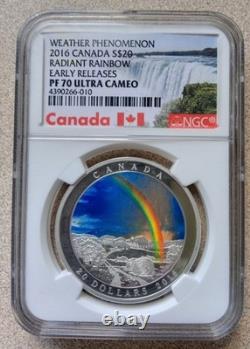 2016 Canada Ngc Early Releases Pf70ucam Radiant Rainbow S$20! 8,000 Mintage 1 Oz
