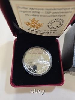 2016 Canada Proof Silver Dollar Transatlantic Cable Anniversary WithBox And Coa