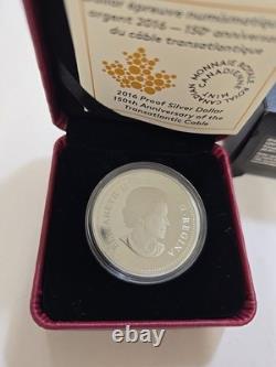 2016 Canada Proof Silver Dollar Transatlantic Cable Anniversary WithBox And Coa