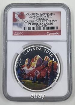 2016 Canada S$20 NGC PF70 Ultra Cameo The Rockies Colorized Canadian Landscapes
