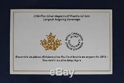 2016 Canada Silver Proof 5 coin set The Maple Leaf in Case with COA (R10/14)