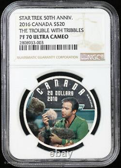 2016 Canada Silver Star Trek Kirk Trouble With Tribbles NGC PF 70 UC Colorized