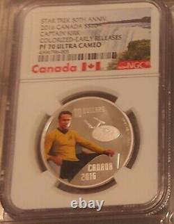 2016 Canada Star Trek 50th Anniv Captain Kirk S$10 NGC PF70 UC Early Releases