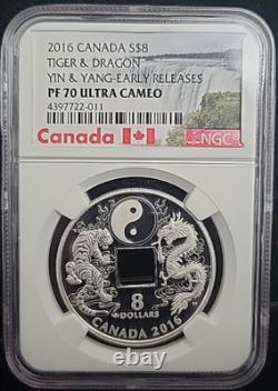 2016 Canada Tiger & Dragon Yin & Yang Proof Commemorative Silver $8 NGC PF70 ER