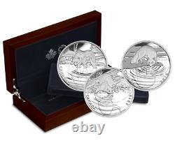 2016 Canadian $10 Reflections of Wildlife 3 coin. 9999 Silver Set