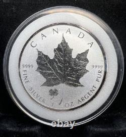 2016 Lucky Clover Privy Reverse Proof Canada Silver Maple 1oz 9999 RCM