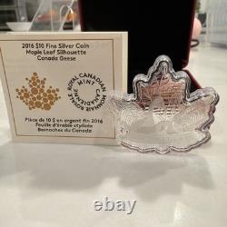2016 Maple Leaf Silhouette Canada Geese $10 Pure Silver Proof Coin with COA