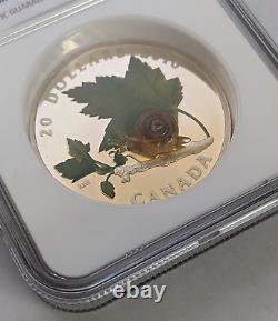 2016 NGC Canada Little Creatures Snail Venetian Glass Proof Silver Coin PF66 UC