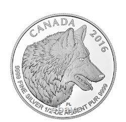 2016 Royal Canadian Mint Wolf Proof Silver 4 Coin Fractional Set with Box & COA