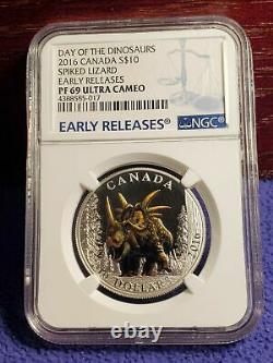 2016 Spiked Lizard NGC PF69 Canada S$10 Proof Silver Coin Early Releases #2