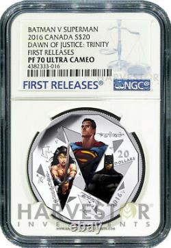 2016 Superman V Batman Silver 1 Oz. Proof Coin Ngc Pf70 First Releases