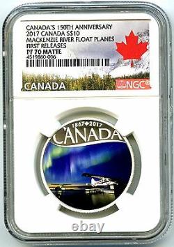 2017 $10 Canada 150th Silver Proof Ngc Pf70 Fr Mackenizie River Float Planes