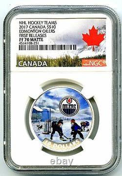 2017 $10 Canada Silver Proof NHL Ngc Pf70 Edmonton Oilers Passion To Play Fr